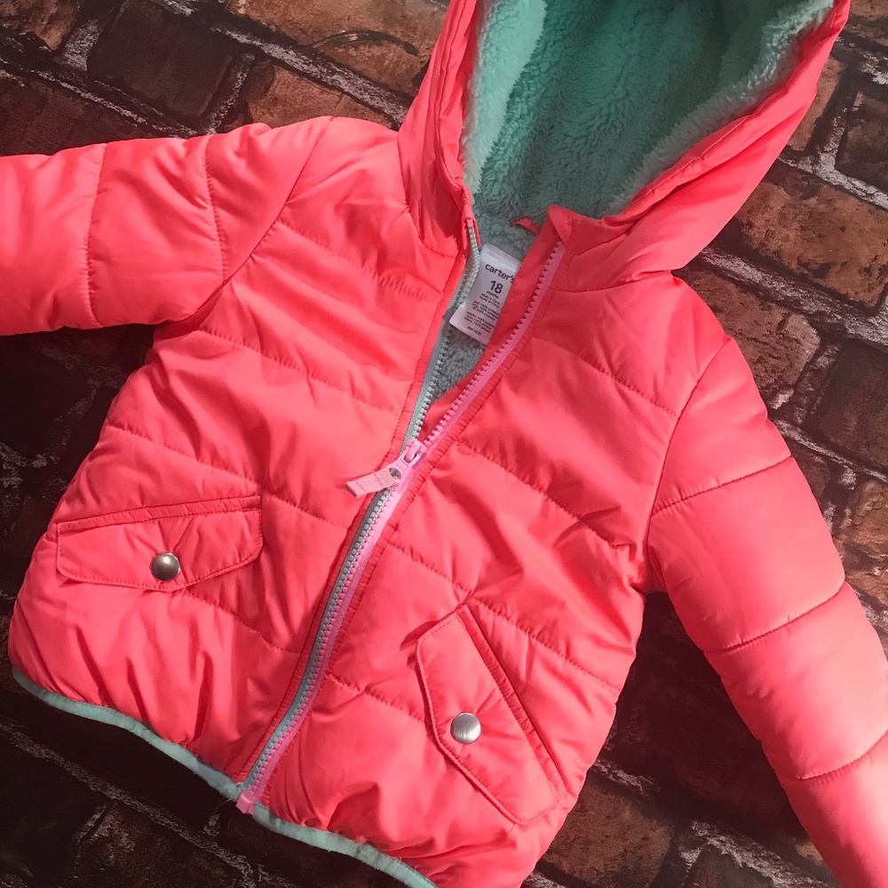 Pink and Blue puffy coat